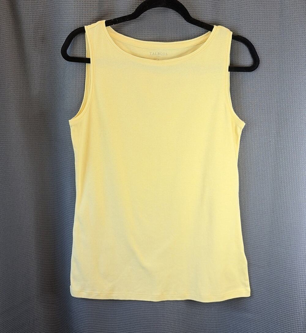 Talbots Tank Top Women Size S Yellow Stretch Cotton Shirt